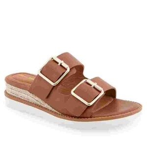 Alexis Bendel Brown Tan Double Strap Women's Sandals Size 6.5 NWT